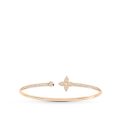 [Topon Jewelry]IDYLLE PINK GOLD OPEN BRACELET DIAMOND PAVED