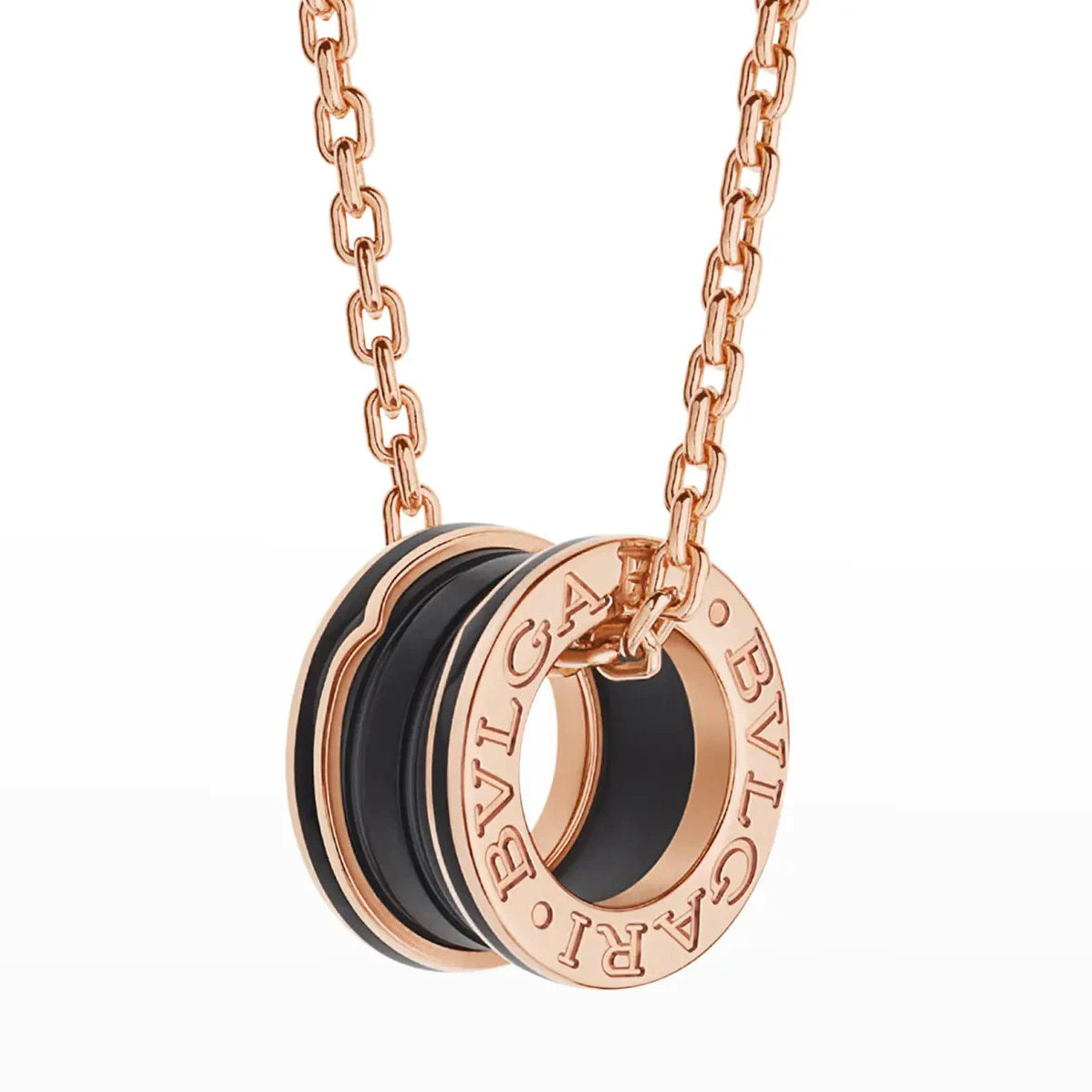 [Topon Jewelry]ZERO 1 BLACK CERAMIC PINK GOLD NECKLACE