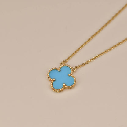 [Topon Jewelry]CLOVER 15MM VINTAGE TURQUOISE NECKLACE