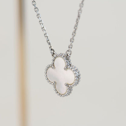 [Topon Jewelry]CLOVER  15MM WHITE MOTHER-OF-PEARL SILVER