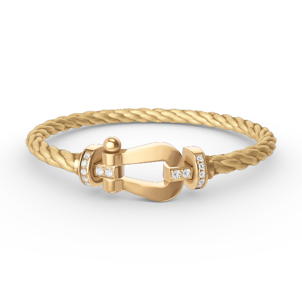 [Topon Jewelry]FORCE LARGE HORSESHOE HALF DIAMOND BRACELET GOLD