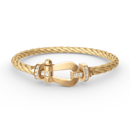 [Topon Jewelry]FORCE LARGE HORSESHOE HALF DIAMOND BRACELET GOLD