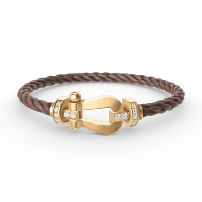 [Topon Jewelry]FORCE LARGE HORSESHOE HALF DIAMOND BRACELET GOLD