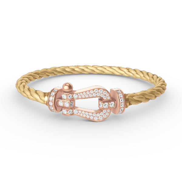 [Topon Jewelry]FORCE LARGE HORSESHOE FULL DIAMOND BRACELET ROSE GOLD