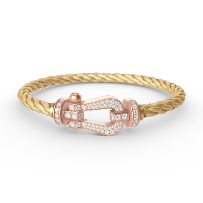 [Topon Jewelry]FORCE LARGE HORSESHOE FULL DIAMOND BRACELET ROSE GOLD