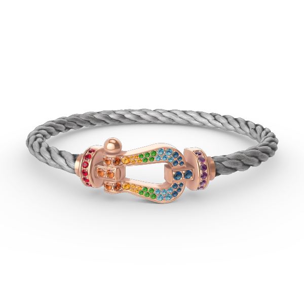 [Topon Jewelry]FORCE LARGE HORSESHOE  COLORED DIAMOND BRACELET ROSE GOLD