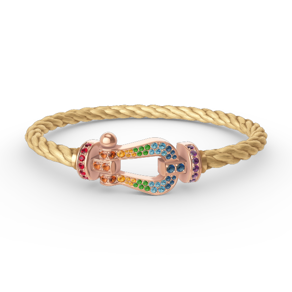 [Topon Jewelry]FORCE LARGE HORSESHOE  COLORED DIAMOND BRACELET ROSE GOLD