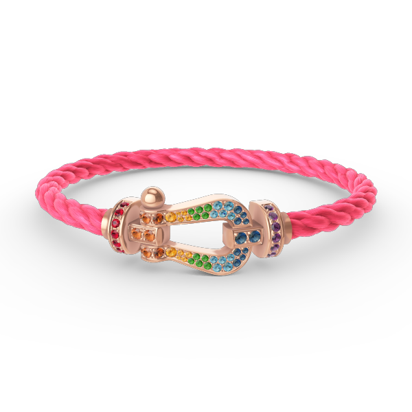 [Topon Jewelry]FORCE LARGE HORSESHOE  COLORED DIAMOND BRACELET ROSE GOLD