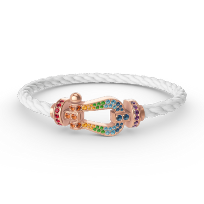 [Topon Jewelry]FORCE LARGE HORSESHOE  COLORED DIAMOND BRACELET ROSE GOLD