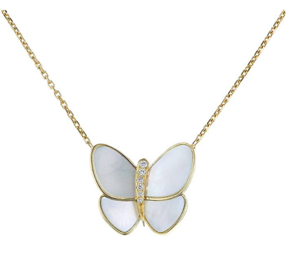 [Topon Jewelry]BUTTERFLY GOLD MOP DIAMOND NECKLACE