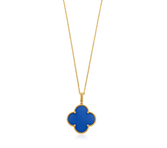 [Topon Jewelry]CLOVER 25MM NECKLACE TURQUOISE ROSE GOLD