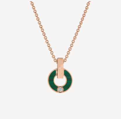 [Topon Jewelry]GARI NECKLACE PINK GOLD MALACHITE