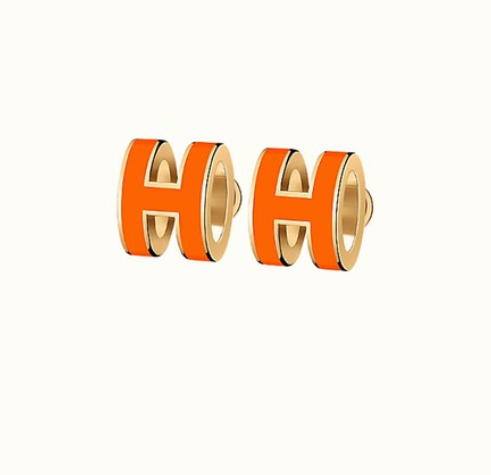 [Topon Jewelry]MINI POP H EARRINGS ORANGE