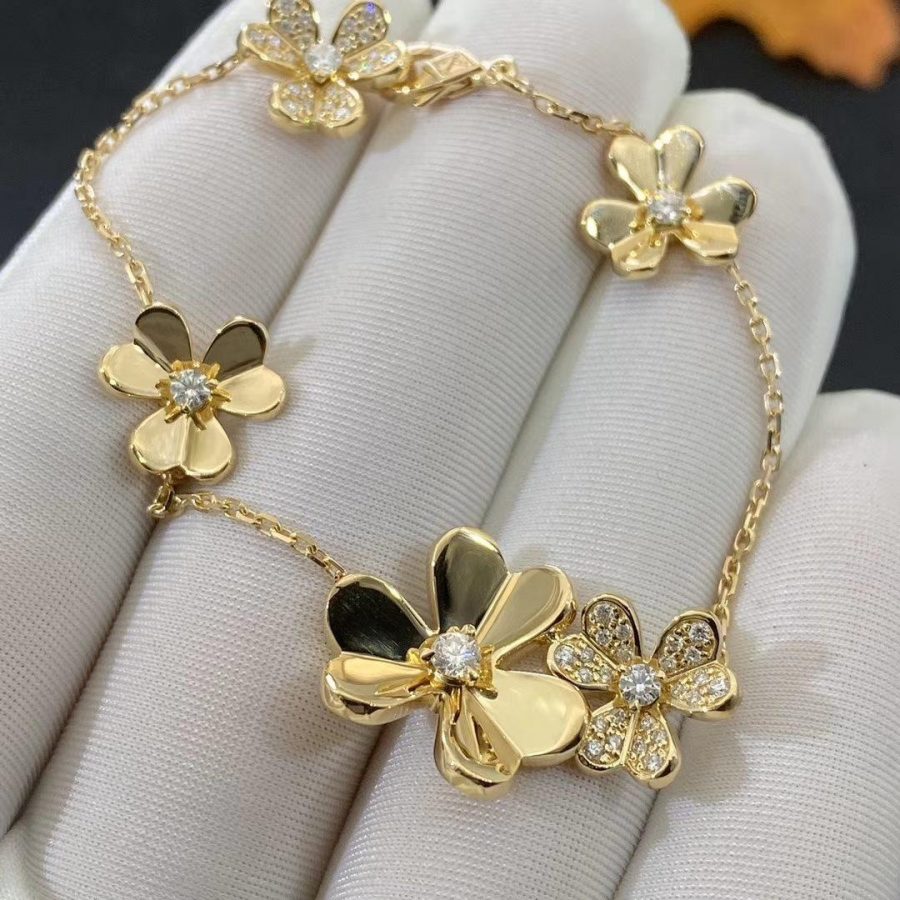 [Topon Jewelry]FRIVOLE GOLD 5 FLOWERS BRACELET