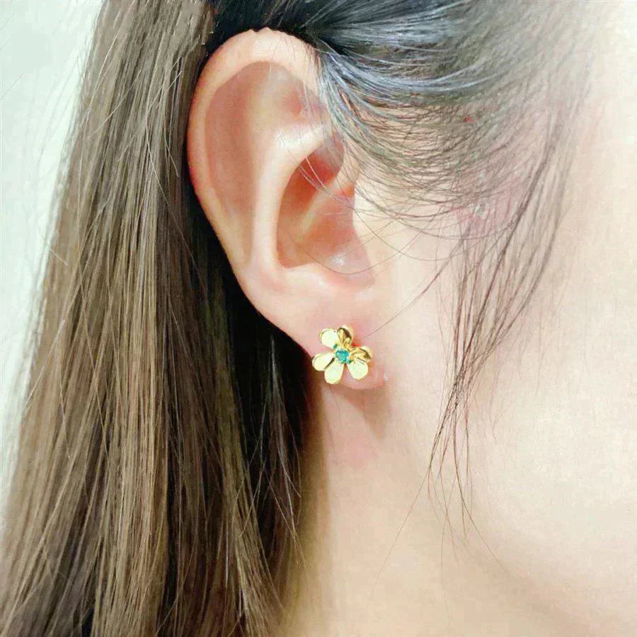 [Topon Jewelry]FRIVOLE  FLOWER MALACHITE EARRINGS