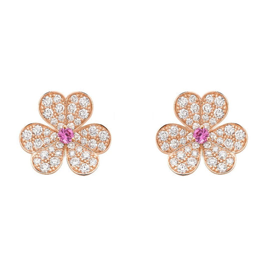 [Topon]FRIVOLE PINK GOLD FLOWER DIAMOND EARRINGS