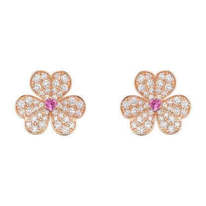 [Topon Jewelry]FRIVOLE PINK GOLD FLOWER DIAMOND EARRINGS