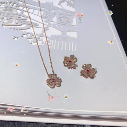 [Topon Jewelry]FRIVOLE ROSE GOLD FLOWER DIAMOND NECKLACE