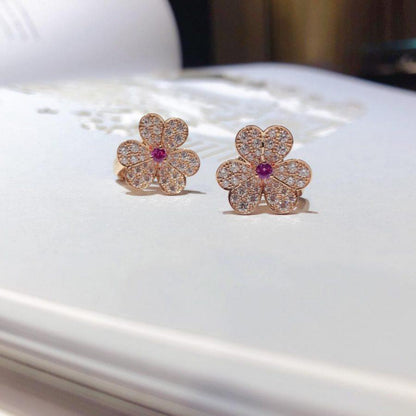 [Topon Jewelry]FRIVOLE PINK GOLD FLOWER DIAMOND EARRINGS