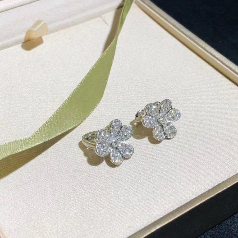 [Topon Jewelry]FRIVOLE SILVER FLOWER DIAMOND EARRINGS