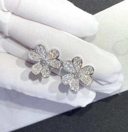 [Topon Jewelry]FRIVOLE SILVER FLOWER DIAMOND EARRINGS