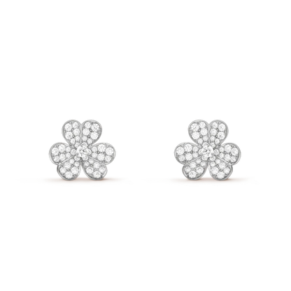 [Topon Jewelry]FRIVOLE SILVER FLOWER DIAMOND EARRINGS