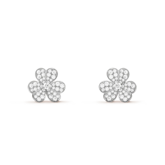 [Topon Jewelry]FRIVOLE SILVER FLOWER DIAMOND EARRINGS