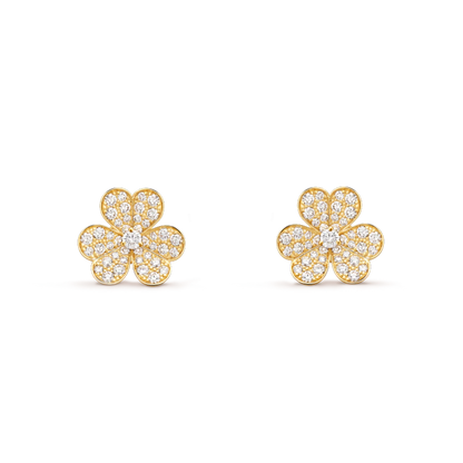 [Topon Jewelry]FRIVOLE GOLD FLOWER DIAMOND EARRINGS