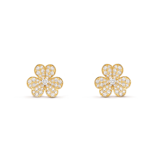 [Topon Jewelry]FRIVOLE GOLD FLOWER DIAMOND EARRINGS