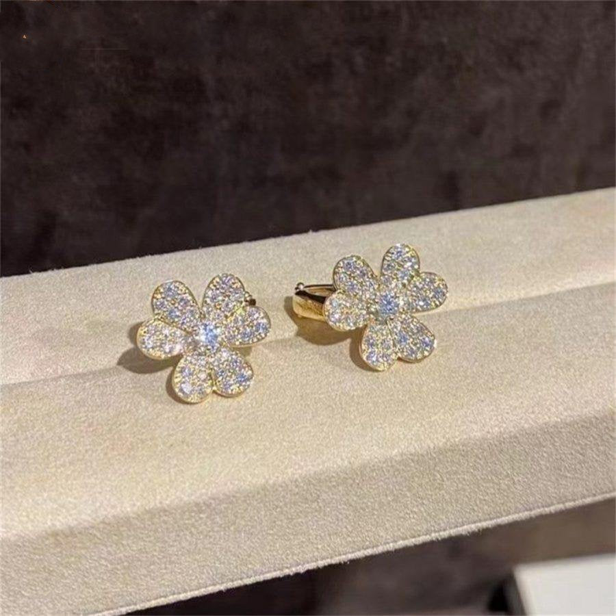 [Topon Jewelry]FRIVOLE GOLD FLOWER DIAMOND EARRINGS