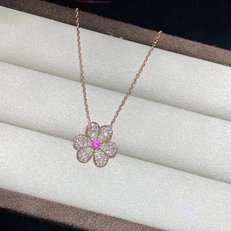 [Topon Jewelry]FRIVOLE ROSE GOLD FLOWER DIAMOND NECKLACE