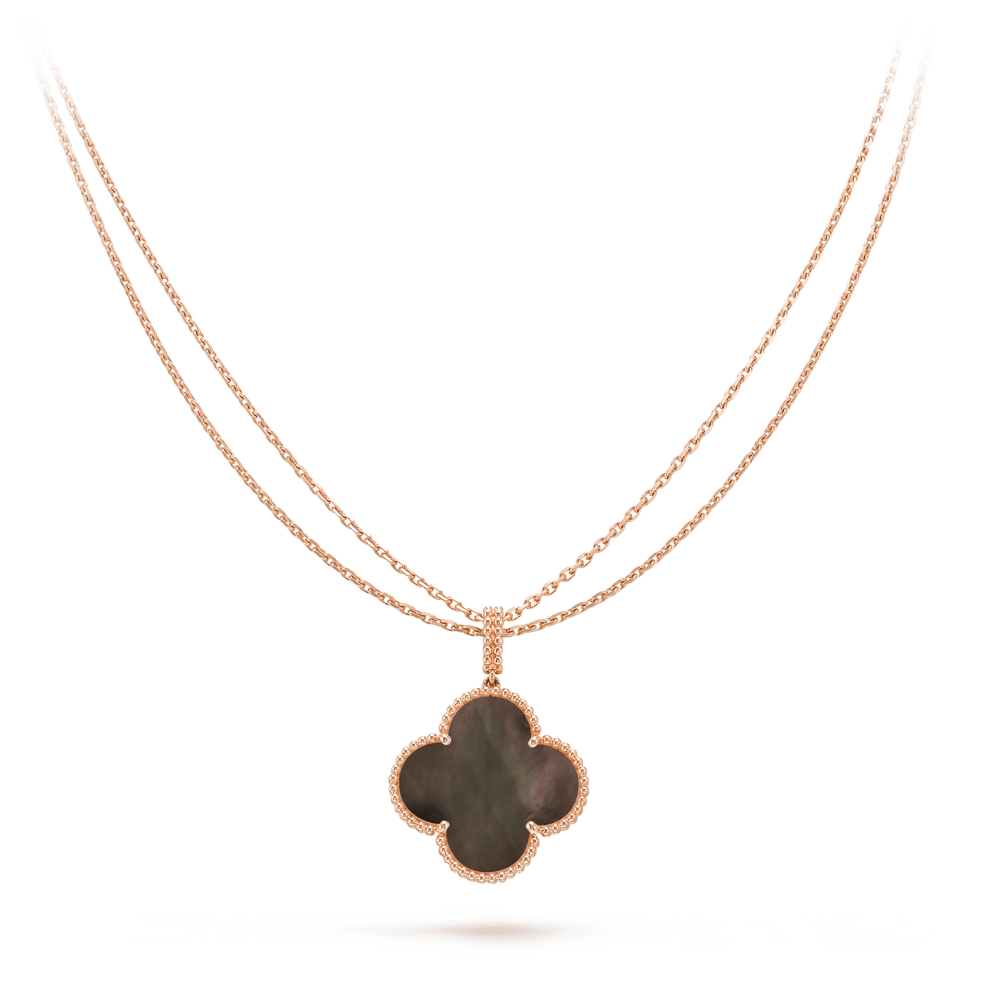 [Topon Jewelry]CLOVER 25MM GOLD DARK MOP BIG CLOVER NECKLACE