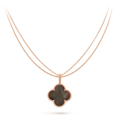 [Topon Jewelry]CLOVER 25MM GOLD DARK MOP BIG CLOVER NECKLACE