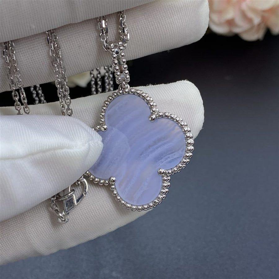 [Topon Jewelry]CLOVER SILVER CHALCEDONY BIG CLOVER NECKLACE