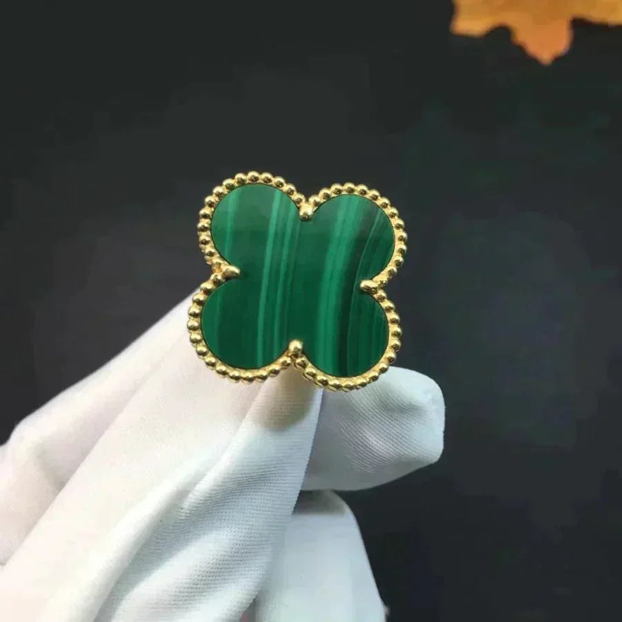 [Topon Jewelry]CLOVER MALACHITE RING