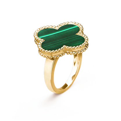 [Topon Jewelry]CLOVER MALACHITE RING