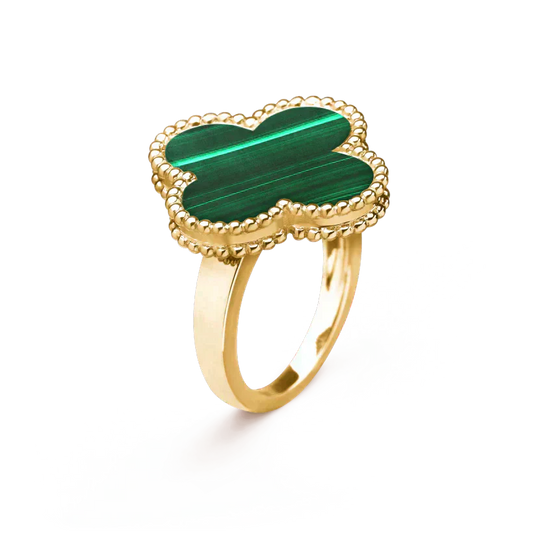 [Topon]CLOVER MALACHITE RING