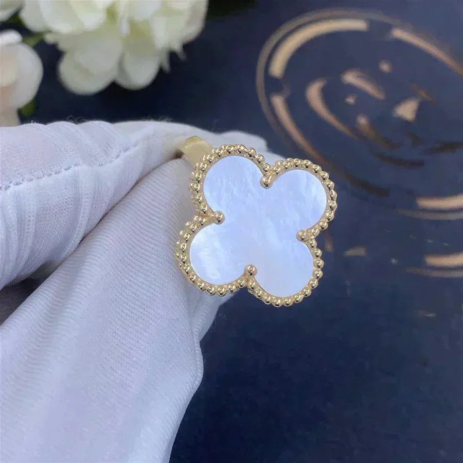 [Topon Jewelry]CLOVER WHITE MOP RING