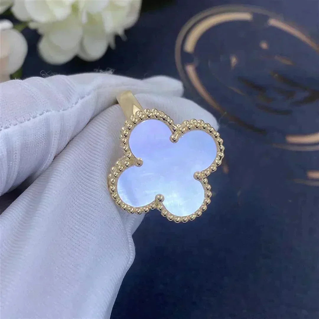 [Topon Jewelry]CLOVER WHITE MOP RING