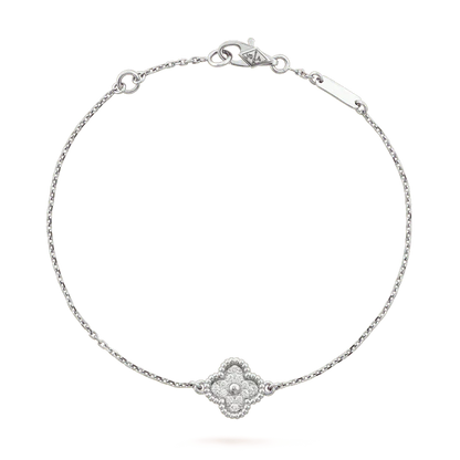 [Topon Jewelry]CLOVER  SINGLE FLOWER BRACELET SILVER