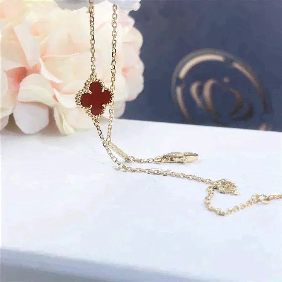 [Topon Jewelry]CLOVER  CARNELIAN SINGLE FLOWER BRACELET