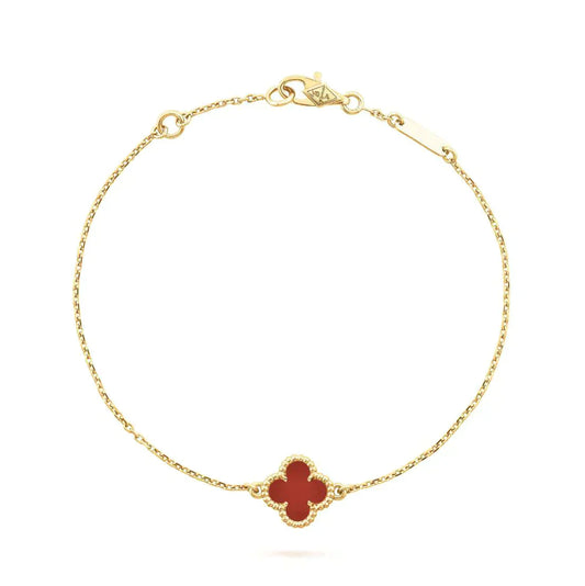 [Topon]CLOVER  CARNELIAN SINGLE FLOWER BRACELET