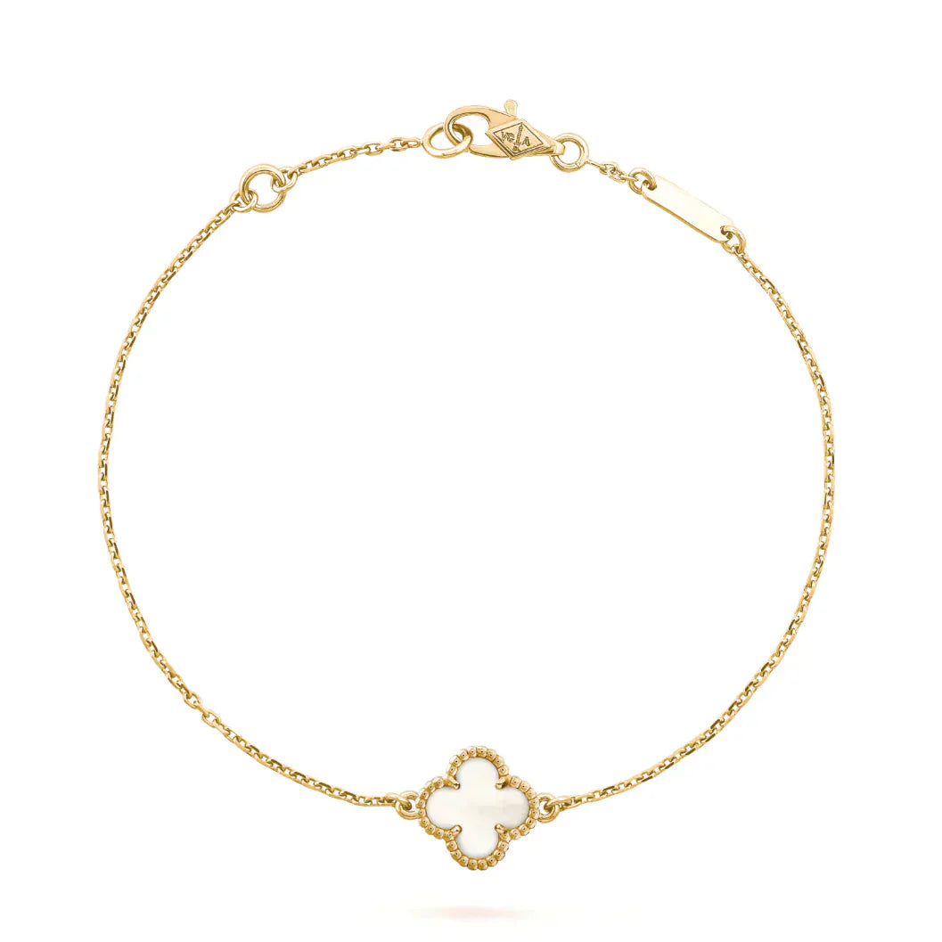 [Topon Jewelry]CLOVER WHITE MOP SINGLE FLOWER BRACELET