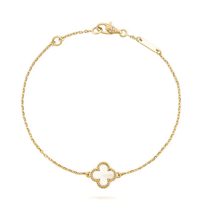 [Topon Jewelry]CLOVER WHITE MOP SINGLE FLOWER BRACELET