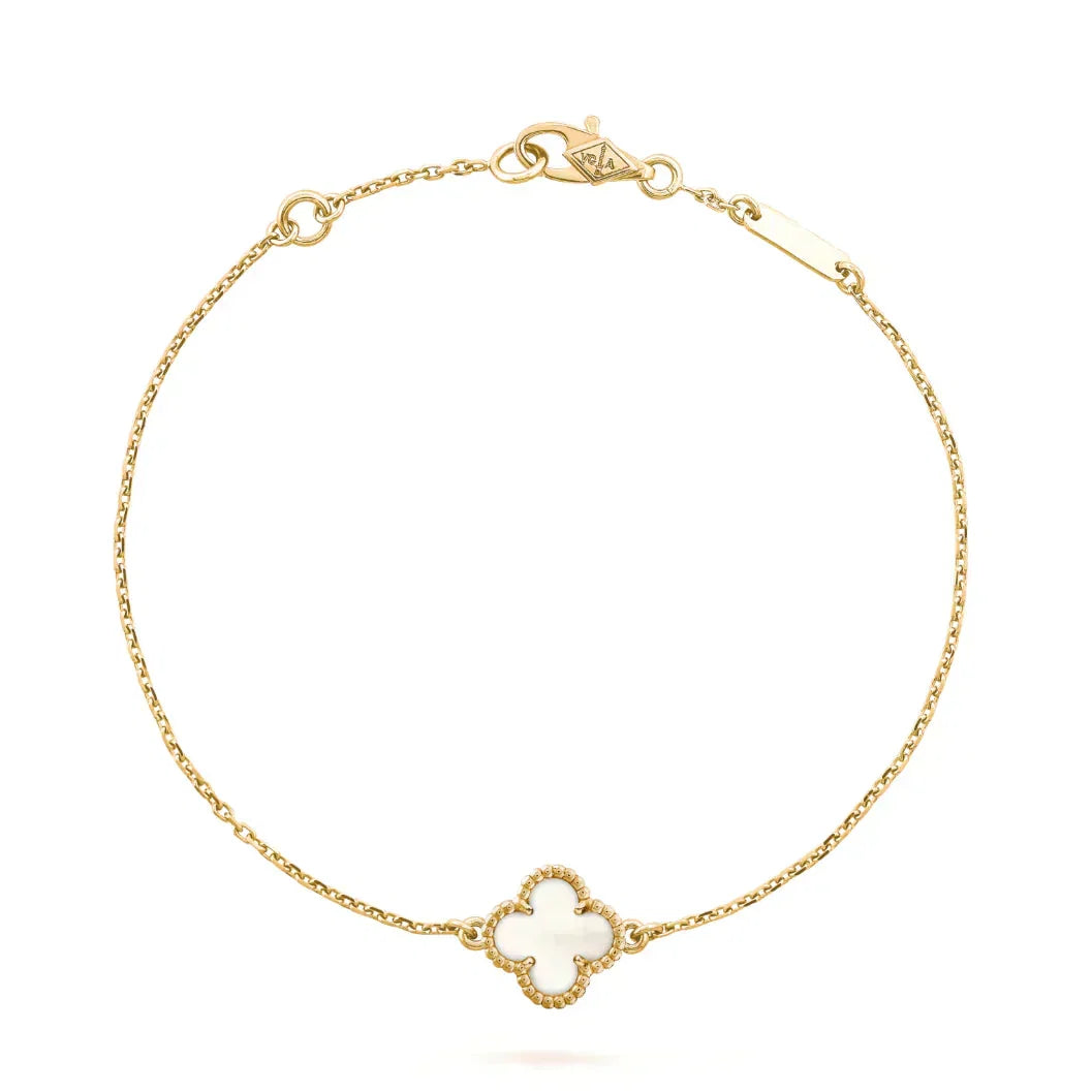 [Topon]CLOVER WHITE MOP SINGLE FLOWER BRACELET