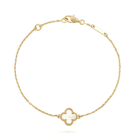 [Topon]CLOVER WHITE MOP SINGLE FLOWER BRACELET