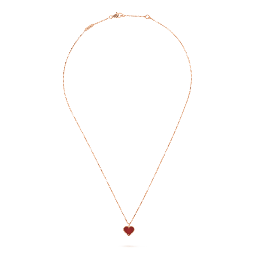 [Topon Jewelry]SWEET CLOVER CARNELIAN HEART NECKLACE