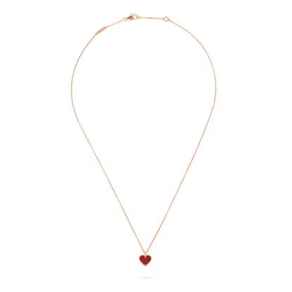 [Topon Jewelry]SWEET CLOVER CARNELIAN HEART NECKLACE