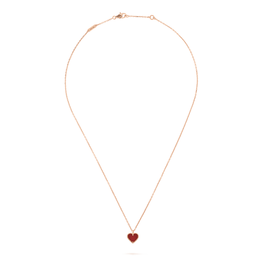 [Topon Jewelry]SWEET CLOVER CARNELIAN HEART NECKLACE