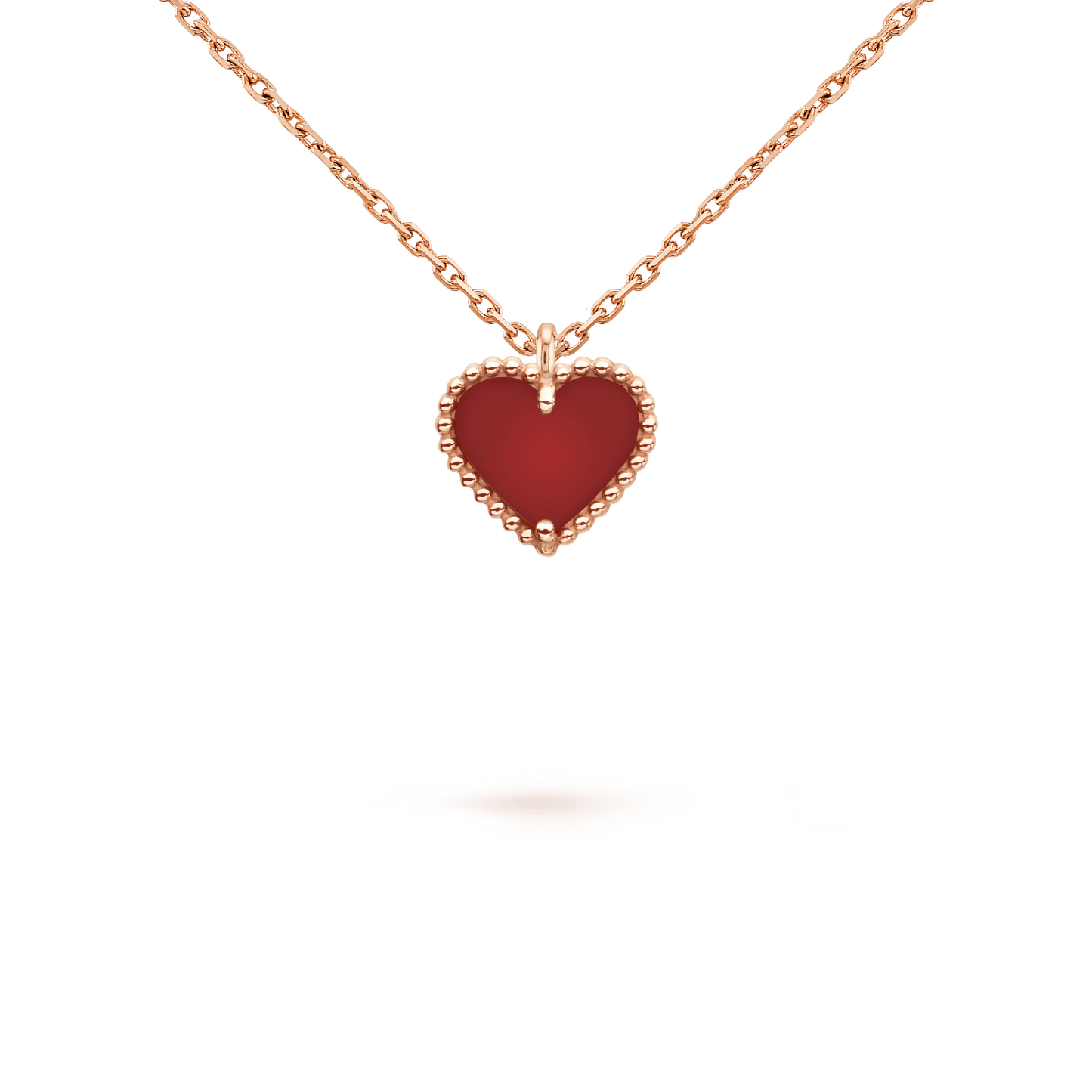 [Topon Jewelry]SWEET CLOVER CARNELIAN HEART NECKLACE